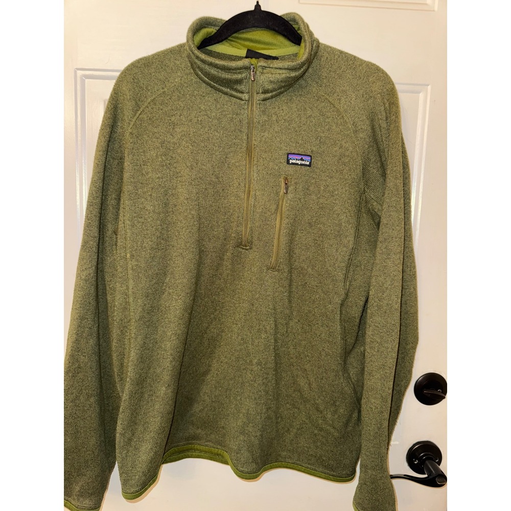 Patagonia Better Sweater 1/4 Zip Pullover Mens XL Green 25521 Fleece Jacket